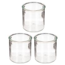 Artikel Rund glasvotivlysholder, klart glas, 8 cm, 3 stk.