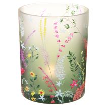 Artikel Lanterneglas med farverige blomster sommer H12,5cm 3 stk