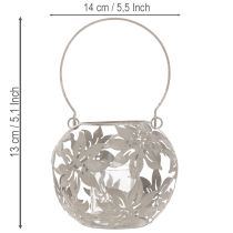 Artikel Metal Windlight Hængende Dekoration Lanterne Grå Ø14cm H13cm