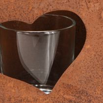 Artikel Lanterne metalpose rust med glasindsats H15cm 2 stk.