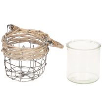 Artikel Fyrfadsstage, glas, metal, pil, Ø10,5 cm, 3 stk.