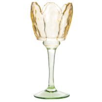 Artikel Tulipan fyrfadsstage med blomstermotiv, dekoration til en romantisk og elegant atmosfære, 20 cm