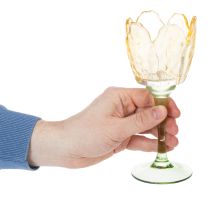 Artikel Tulipan fyrfadsstage med blomstermotiv, dekoration til en romantisk og elegant atmosfære, 20 cm