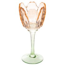 Artikel Tulipanformet glas fyrfadsstage, vintage stil, romantisk boligdekoration, 20 cm