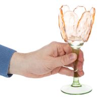 Artikel Tulipanformet glas fyrfadsstage, vintage stil, romantisk boligdekoration, 20 cm