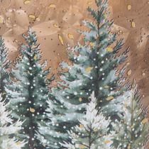 Artikel Glas fyrfadsstage med vinterskov i sne, juledekoration, 20 cm