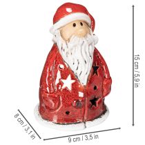 Artikel Julemandens dekorative figur som fyrfadsstage med stjerner, borddekoration, 15 cm