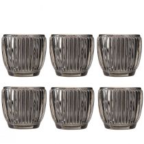 Artikel Glaslanterne i grå efterår vinter Ø7cm H7cm 6 stk