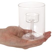 Artikel Glaslanterne med hævet fyrfadsstage 11 cm