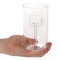 Artikel Glaslysestage med indsats til bloklys 15 cm 2 stk.