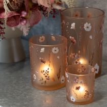 Artikel Glasfyrfadsstage med blomstermotiv til hyggelige stunder i hjemmet, 18 cm