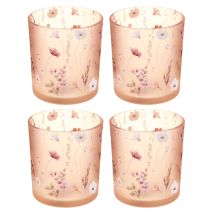 Artikel Elegant lysestage med et delikat blomsterdesign til harmonisk rumindretning, 8 cm, 4 stk.