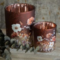 Artikel Dekorativ glaslanterne med blomsterdesign til elegante boligtilbehør, 12,5 cm, 2 stk.