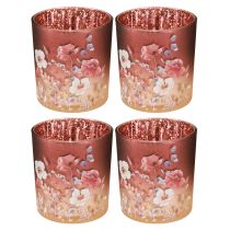 Artikel Elegant lysestage med blomstermotiver til stemningsfuld rumindretning, 8 cm, 4 stk.