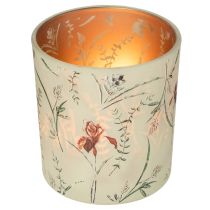 Artikel Dekorativ glaslanterne med blomstermotiv til atmosfæriske boligtilbehør, 8 cm, 4 stk.