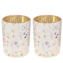 Artikel Glasfyrfadsstage med sommerfuglemotiv til hyggelige stunder, 12,5 cm, 2 stk.