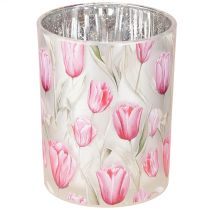 Artikel Elegant lanterne med tulipanmotiv til stemningsfuld forårsdekoration, 12,5 cm, 2 stk.