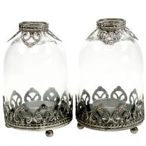Telys glas lanterne Vintage Ø8,5cm H14cm 2stk