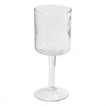 Glaslanterne med fod, rund fyrfadsstage i glas Ø8cm H20cm