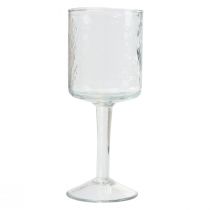 Artikel Glaslanterne med fod, rund fyrfadsstage i glas Ø8cm H20cm