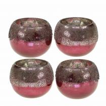 Artikel Lanterne glas pink Ø8,5cm H6,5cm 4 stk