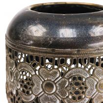 Lanterne metal fyrfadsstage vintage blomster Ø12,5cm