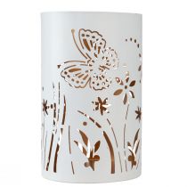 Artikel Lanterne metal hvidguld sommerfugl Ø12,5cm H20,5cm