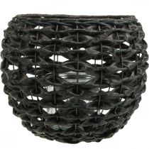 Artikel Lanterne flettet sort, brun sommerdekoration Ø31cm H25cm