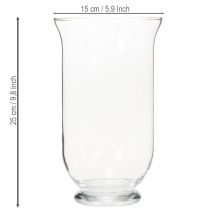 Artikel Glaslysestage/vase til stemningsfuld indretning med klassisk elegance, 25 cm