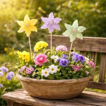 Artikel Blomsterpæle, havepæle til forårsdekoration, udendørs brug, 28 cm, 12 stk.