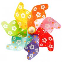 Havespil Vindmølle Pinwheel Havedekoration Farverig Ø31cm H75cm