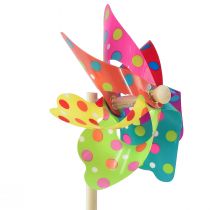 Artikel Pinwheel Farverig Vindmølle Blomster Prikker Altan Ø15cm 2stk