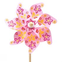 Artikel Pinwheel on a pind vindmølle dekoration pink gul Ø30,5cm 74cm