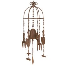 Artikel Vindklokke Metal Haveredskabsdekoration Brun Ø13cm H76cm