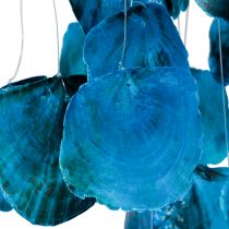 Artikel Vindklokke maritim hængende dekoration Capiz skaller blå 90cm