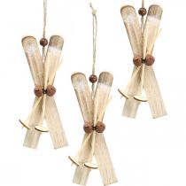 Vinterdeco ski Juletræspynt skipar træ H17cm 4stk
