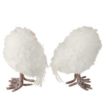 Artikel Vinterdekoration dekorative uglefigurer til stående hvid 15 cm 2 stk.