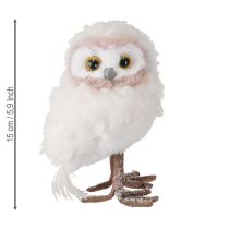 Artikel Vinterdekoration dekorative uglefigurer til stående hvid 15 cm 2 stk.