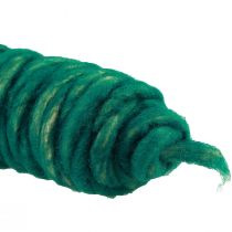 Artikel Uldsnor grøn vintage wicking tråd naturlig uld jute 30m