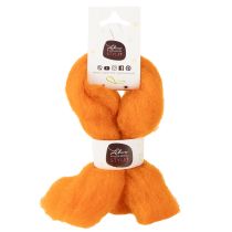 Artikel Uldsnor, filtet uld, orange, 2m, til hobby, indbinding og dekoration