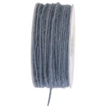 Artikel Vægetråd uldsnor filtsnor blå grå Ø3mm 100m
