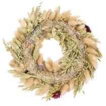 Artikel Krans af tørrede blomster, festlig borddekoration til særlige lejligheder og årstider, 25 cm