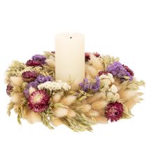 Artikel Krans af tørrede blomster, festlig borddekoration til særlige lejligheder og årstider, 25 cm