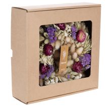 Artikel Krans af tørrede blomster, festlig borddekoration til særlige lejligheder og årstider, 25 cm