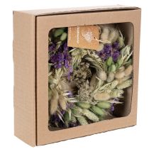 Artikel Tørrede blomsterkrans til forår og sommer, til bord og hoveddør, til særlige lejligheder med farvede accenter, 26 cm