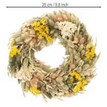 Artikel Tørrede blomsterkrans, naturlig dekoration til bord, stue og entré, 25 cm