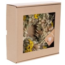 Artikel Tørrede blomsterkrans, naturlig dekoration til bord, stue og entré, 25 cm
