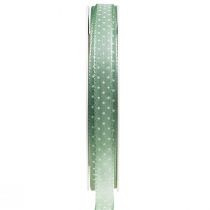 Gavebånd prikket pyntebånd grøn mint 10mm 25m