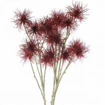 Xanthium kunstig blomst efterårsdekoration rød 6 blomster 80 cm 3 stk.