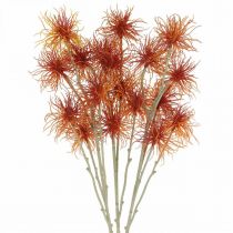 Xanthium kunstig blomst efterårsdekoration orange 6 blomster 80cm 3stk